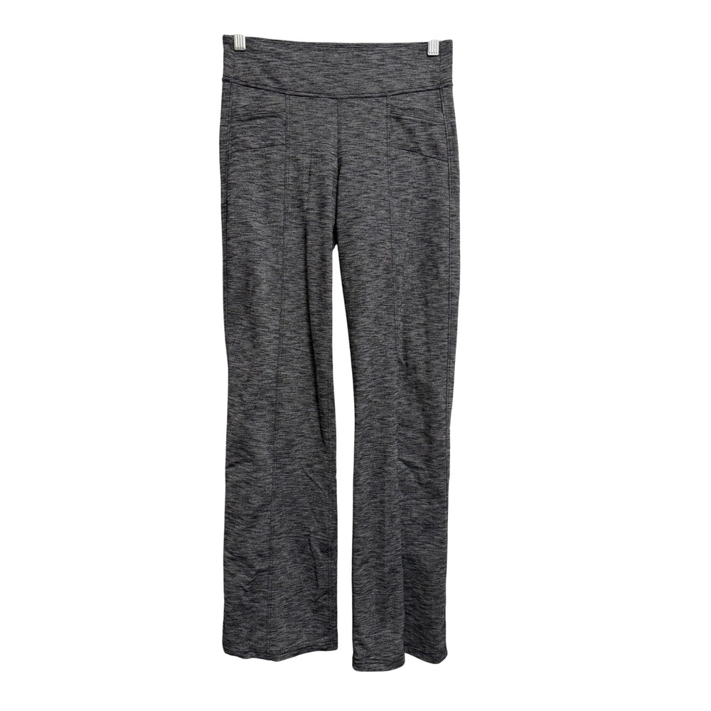 Athleta Space Dye Gray Straight Leg Yoga Pants Pockets XS RN 54023